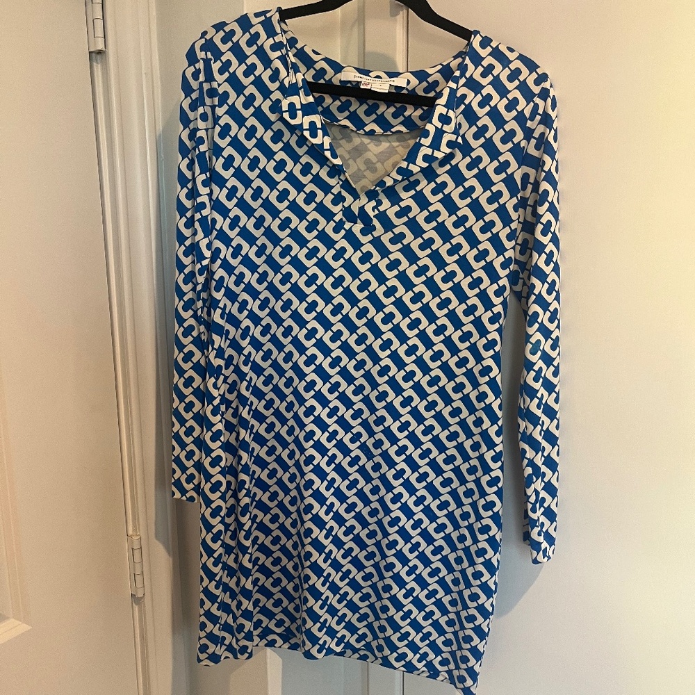 Diane von Furstenberg geometric long sleeve mini